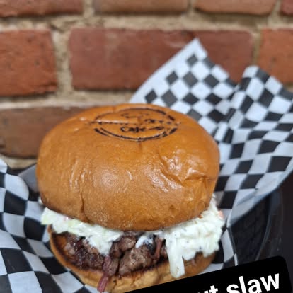 Burger with coleslaw